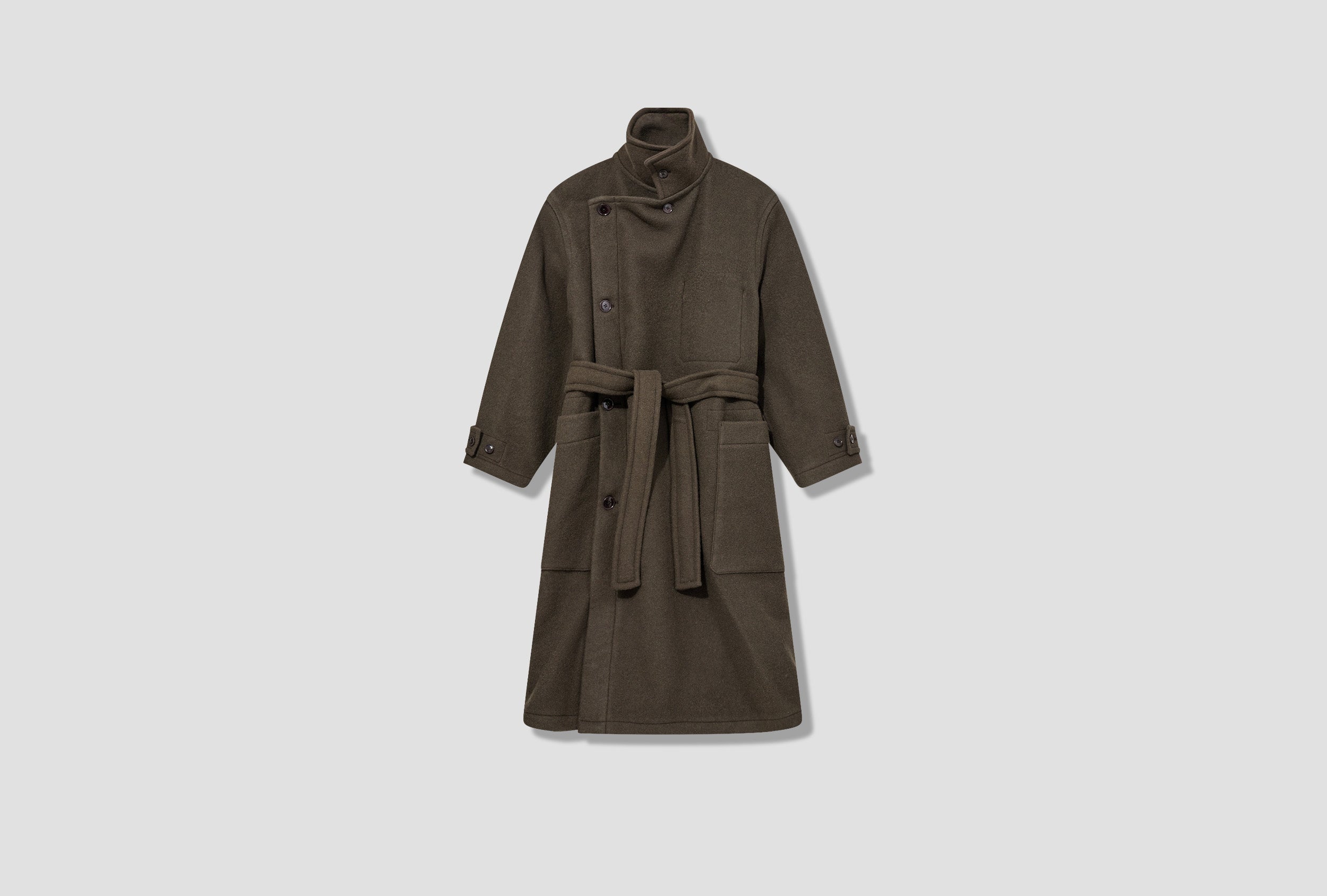 Dark green wrap on sale coat