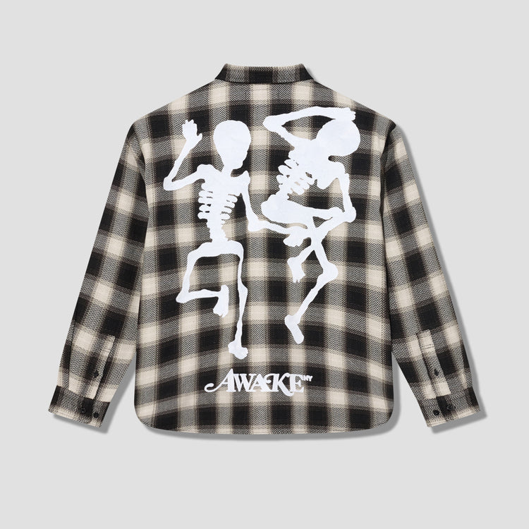 END AND BEGINNING EMBROIDERED FLANNEL AWK-FW22-TP003 Off white