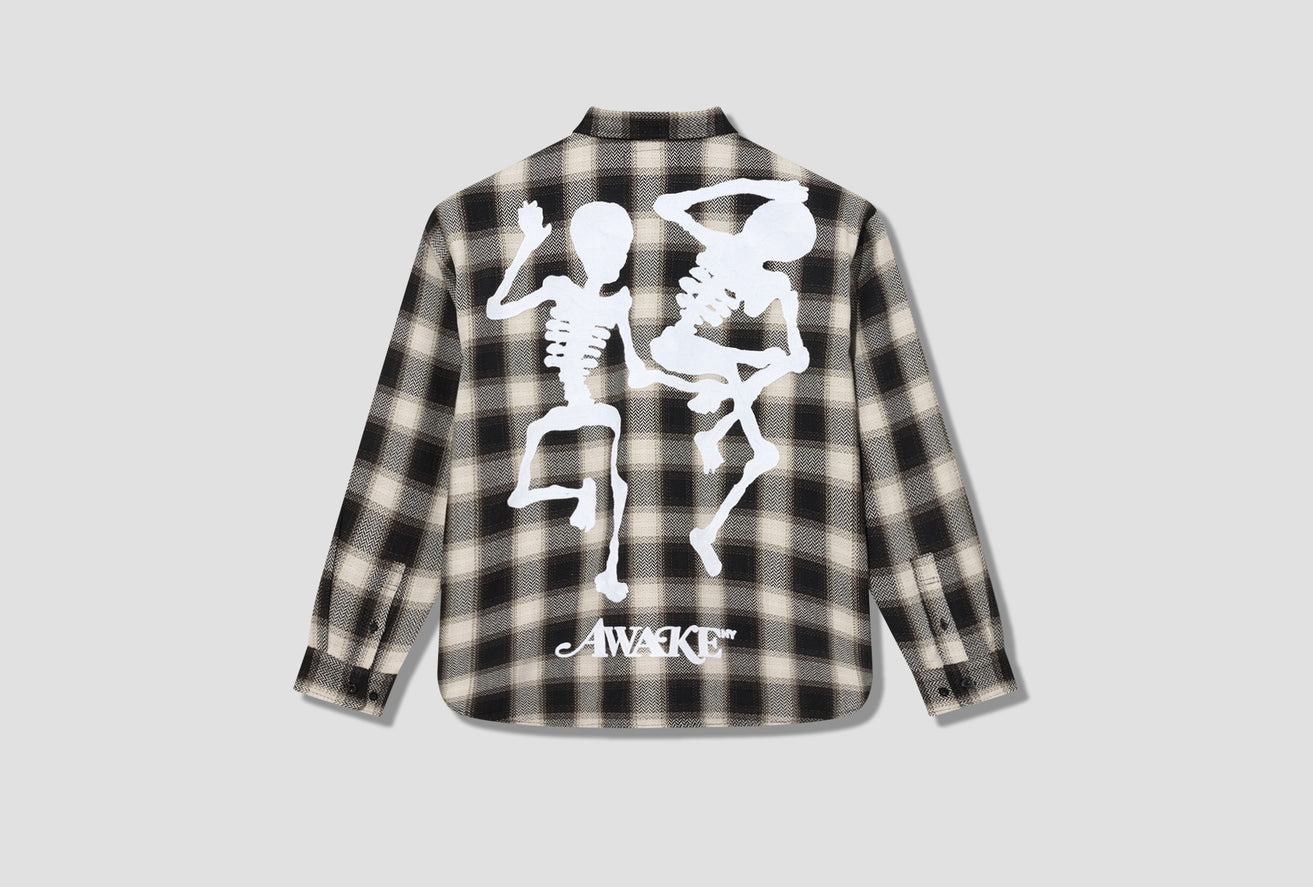 END AND BEGINNING EMBROIDERED FLANNEL AWK-FW22-TP003 Off white