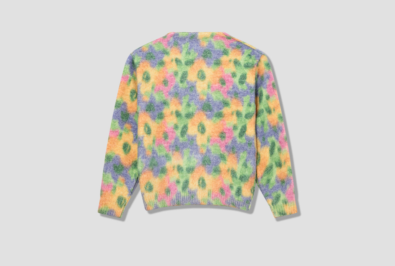 MOHAIR FLORAL PRINTED CARDIGAN AWK-SP22-SW001 Yellow