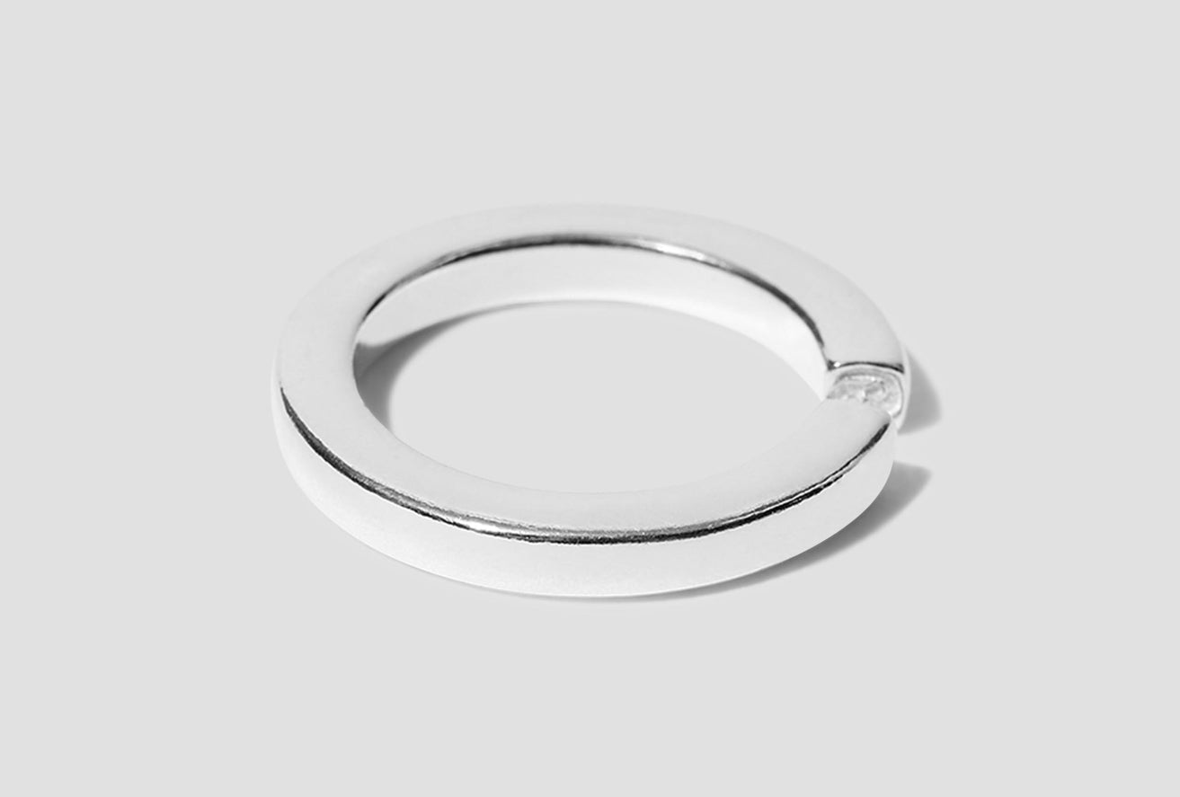 SQUARE RING THICK - POLISHED / STERLING SILVER 101790 Silver