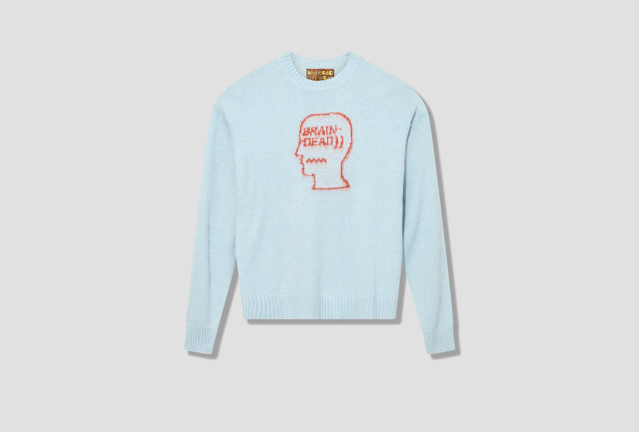 SUPERFUZZ LOGOHEAD CREWNECK SWEATER BDF22O12002639 Light blue
