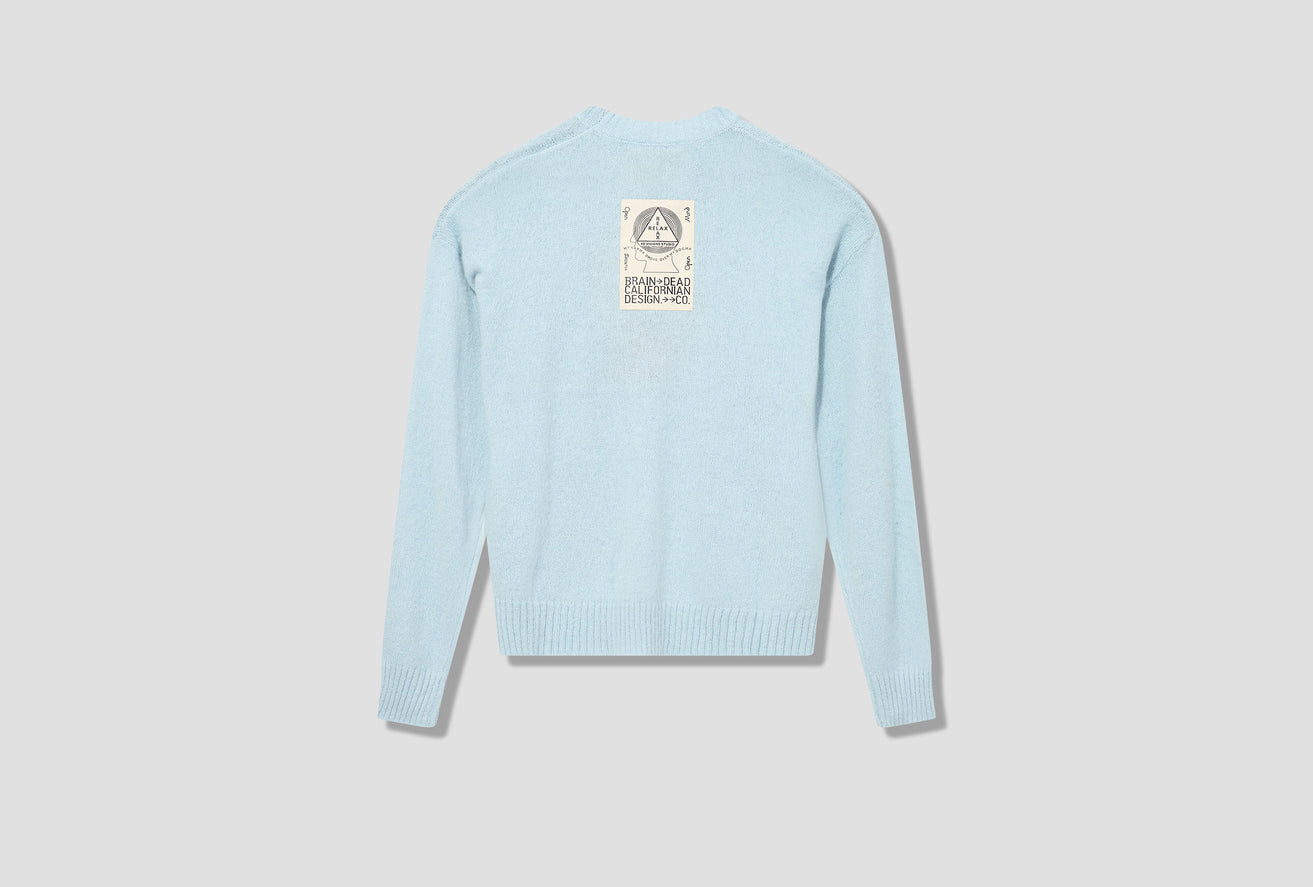 SUPERFUZZ LOGOHEAD CREWNECK SWEATER BDF22O12002639 Light blue