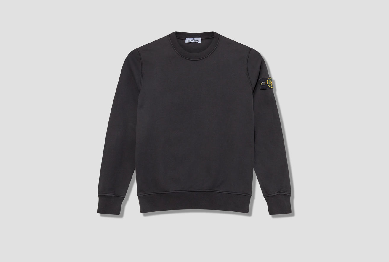 STONE ISLAND COTTON FLEECE GARMENT DYED 101563051 Black HARRESØ STONE ISLAND COTTON FLEECE GARMENT DYED 101563051 Black HARRESØ