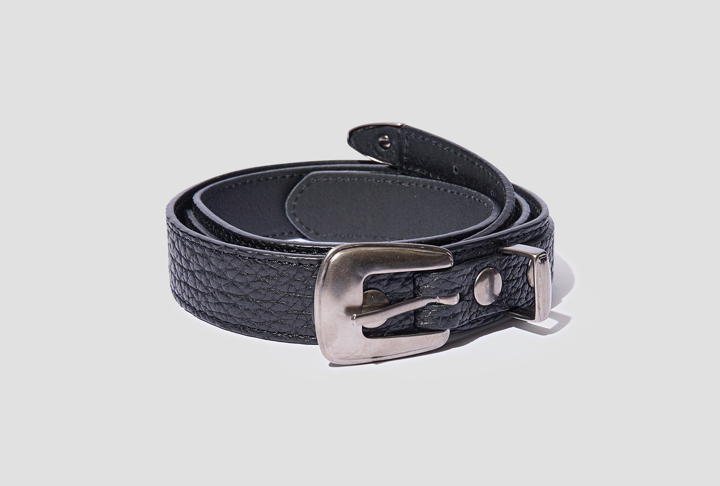 LEMAIRE MINIMAL WESTERN BELT - GRAINED LEATHER BT111 LL139 Black