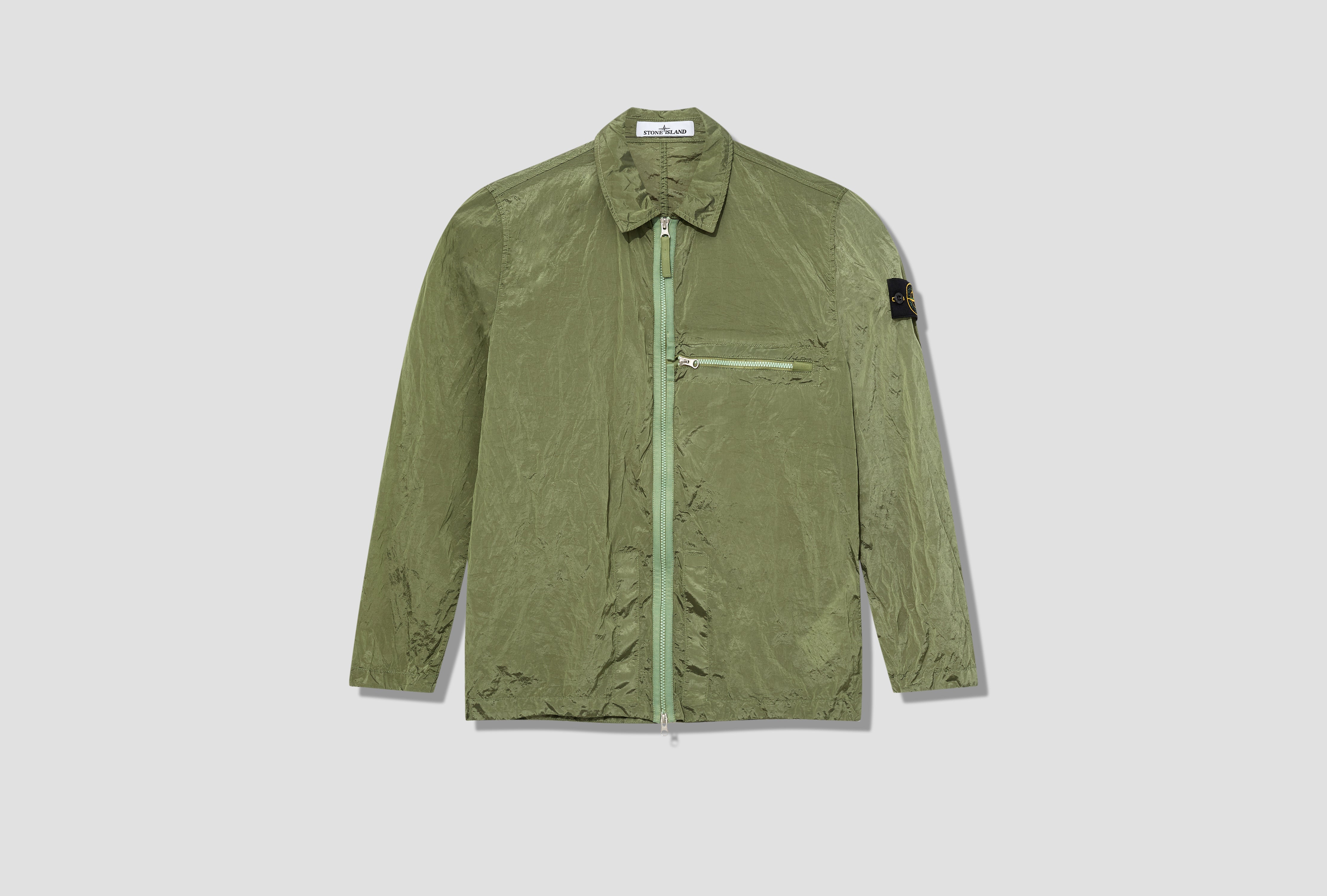 Stone island green 2024 nylon metal overshirt jacket