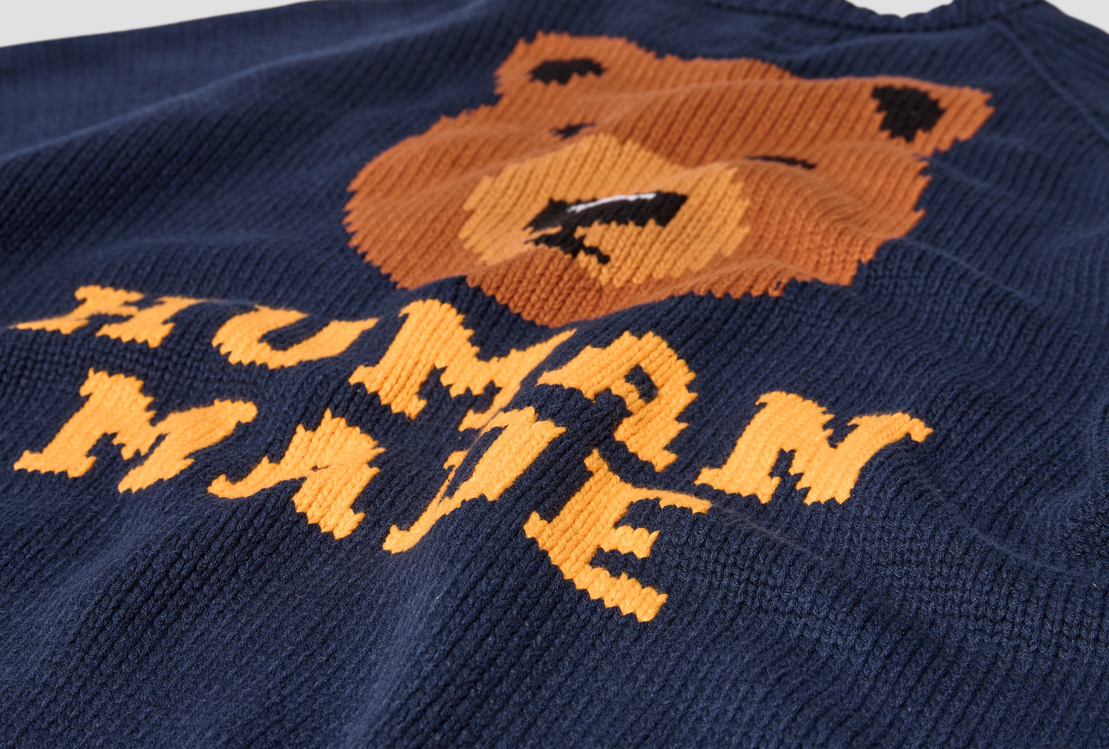 HUMAN MADE BEAR RAGLAN KNIT SWEATER HM25CS001 Navy – HARRESØ