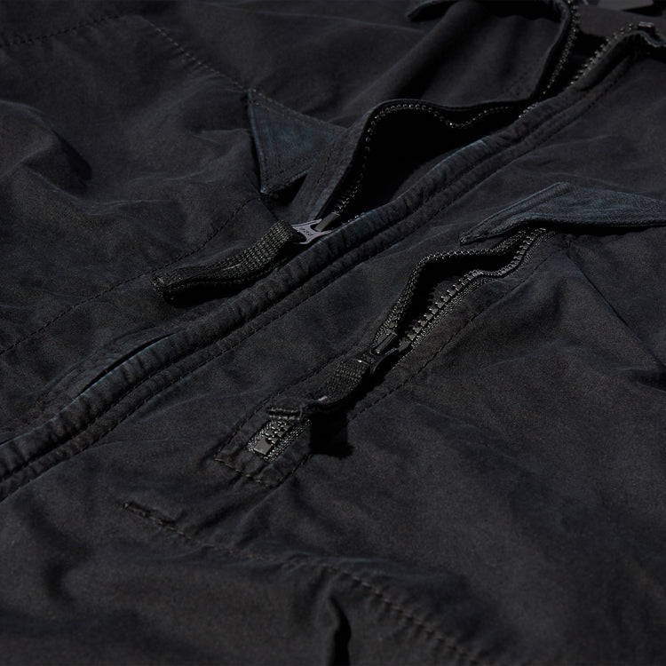 BRUSHED COTTON CANVAS GARMENT DYED 'OLD' EFFECT 7815106WN Black