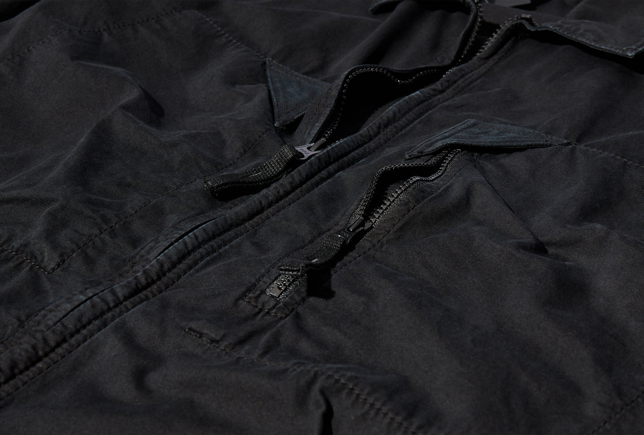BRUSHED COTTON CANVAS GARMENT DYED 'OLD' EFFECT 7815106WN Black