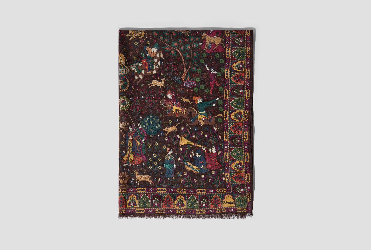 MOGHUL GARDEN WOOL-SILK SCARF DR1AB1 22218-02 Brown