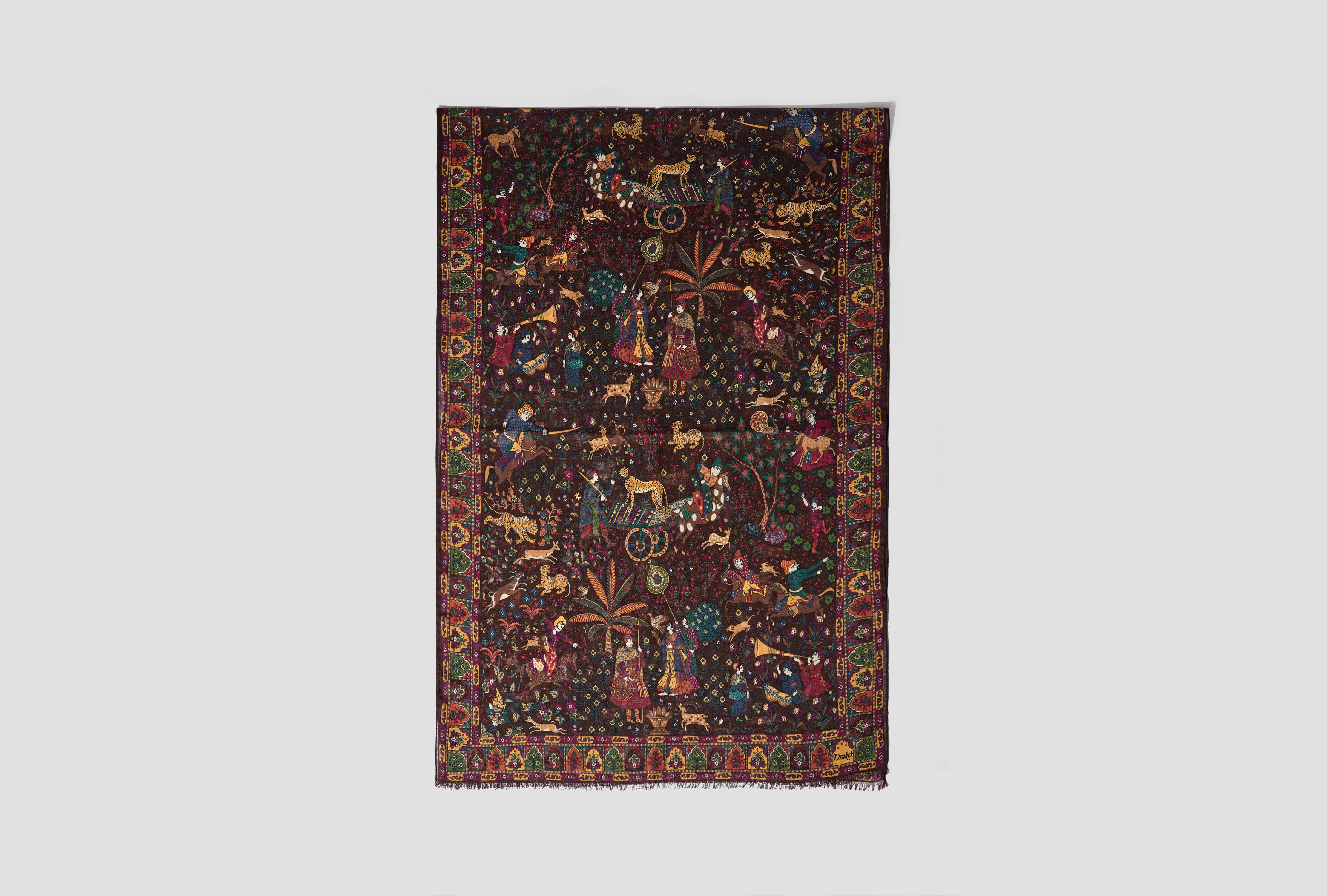 MOGHUL GARDEN WOOL-SILK SCARF DR1AB1 22218-02 Brown