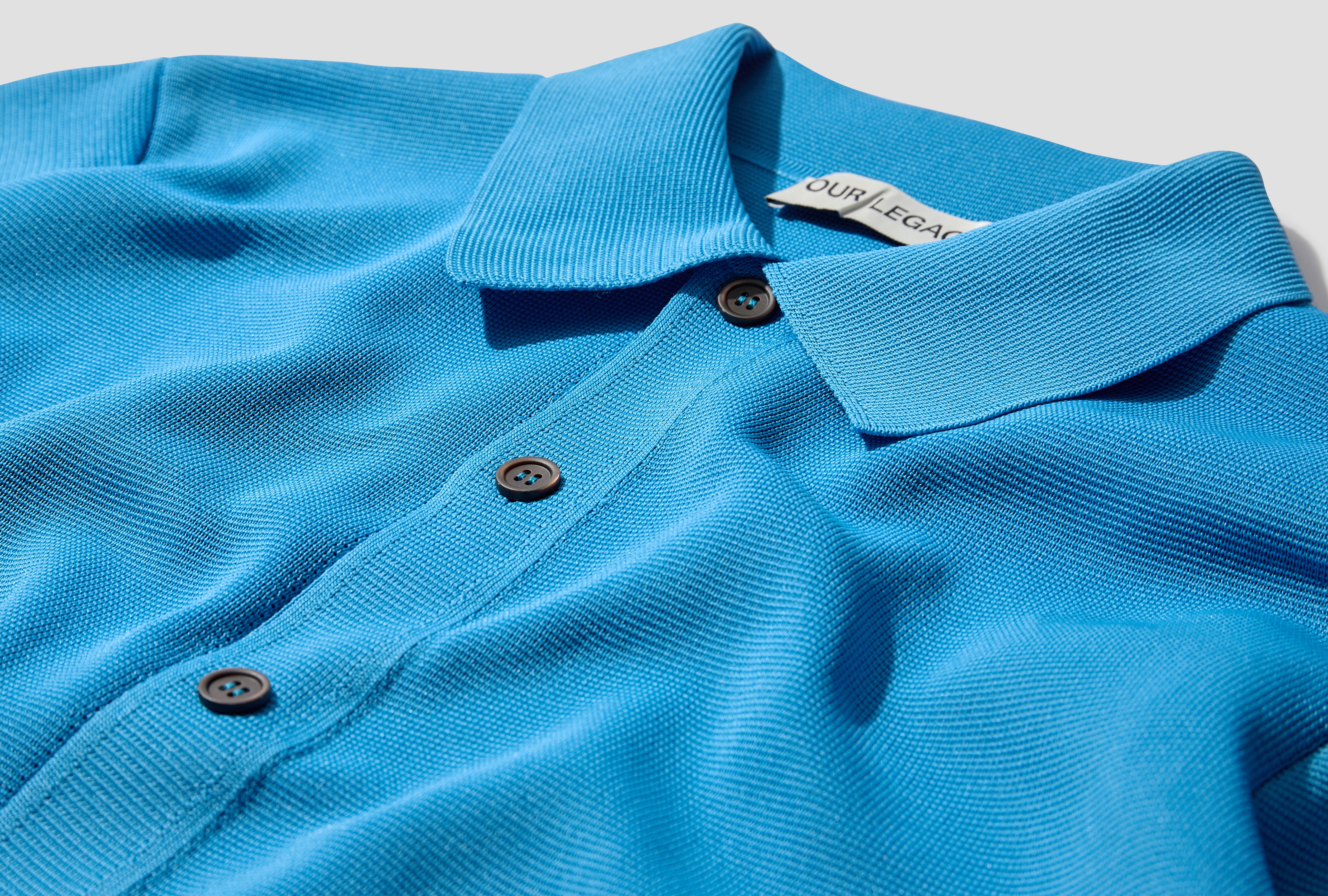 OUR LEGACY EVENING POLO CARDIGAN - CIRCUIT BLUE PERFORMANCE