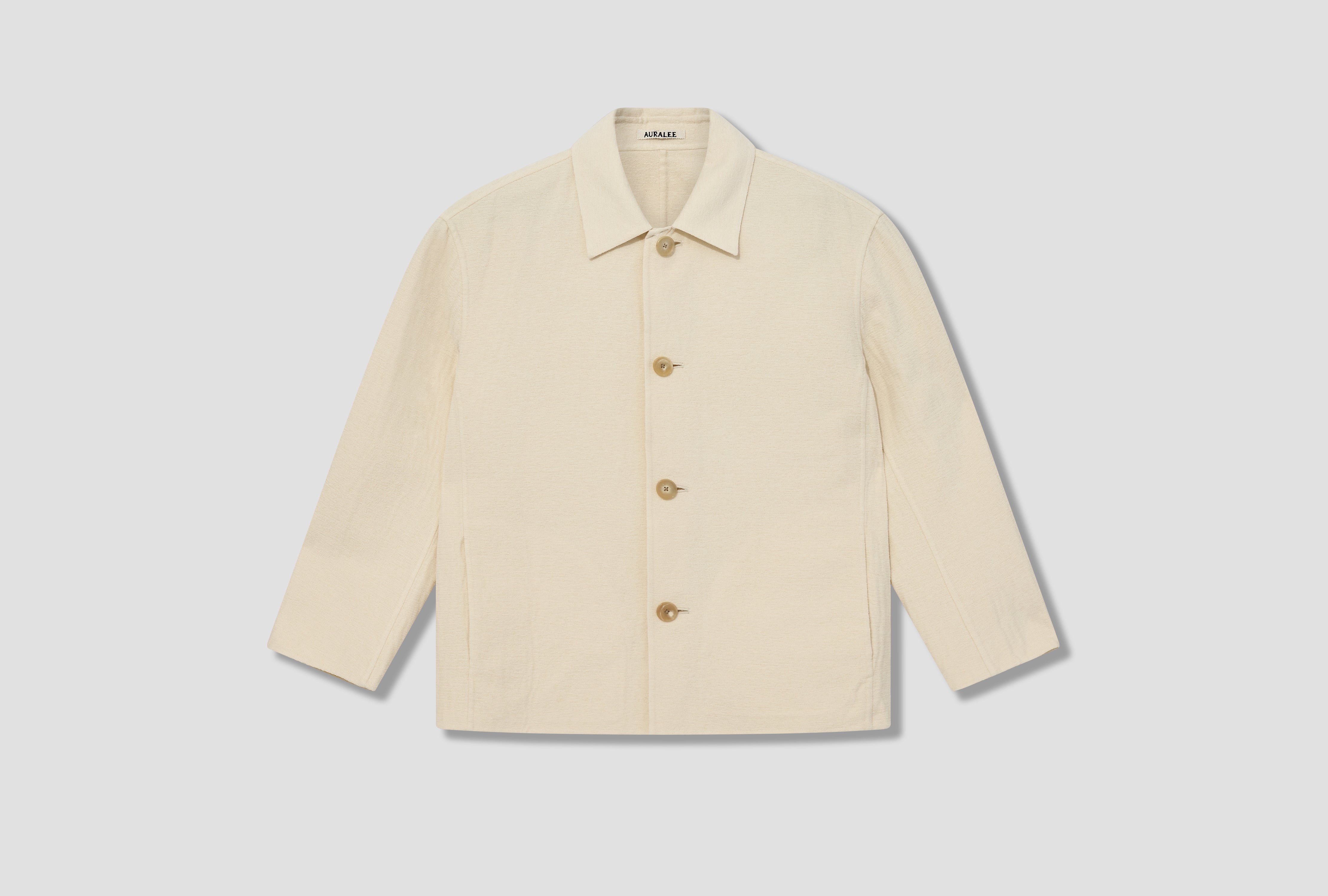 COTTON MOLE MELTON HAND SEWN BLOUSON A23SB02MW Off white