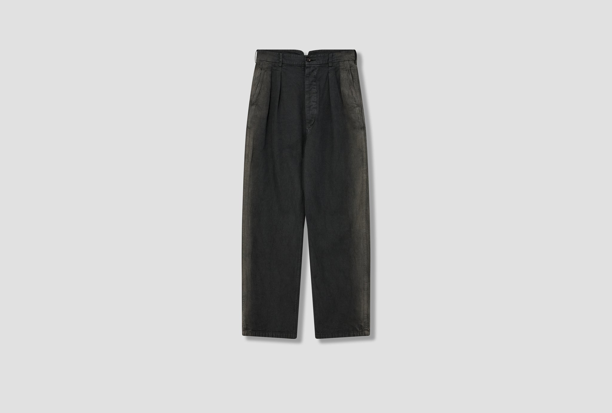 FINX NATURAL GABARDINE PRODUCT DYED PANTS A23SP02AT Black