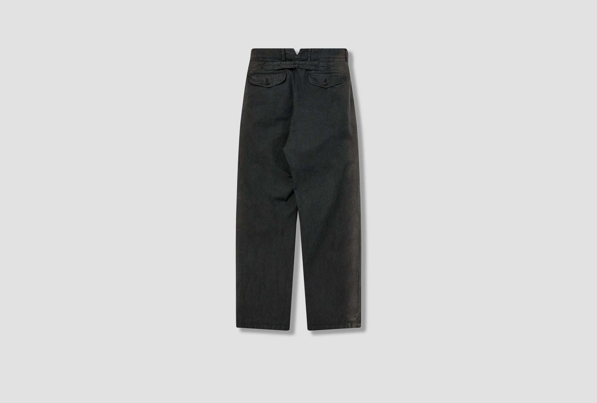 FINX NATURAL GABARDINE PRODUCT DYED PANTS A23SP02AT Black