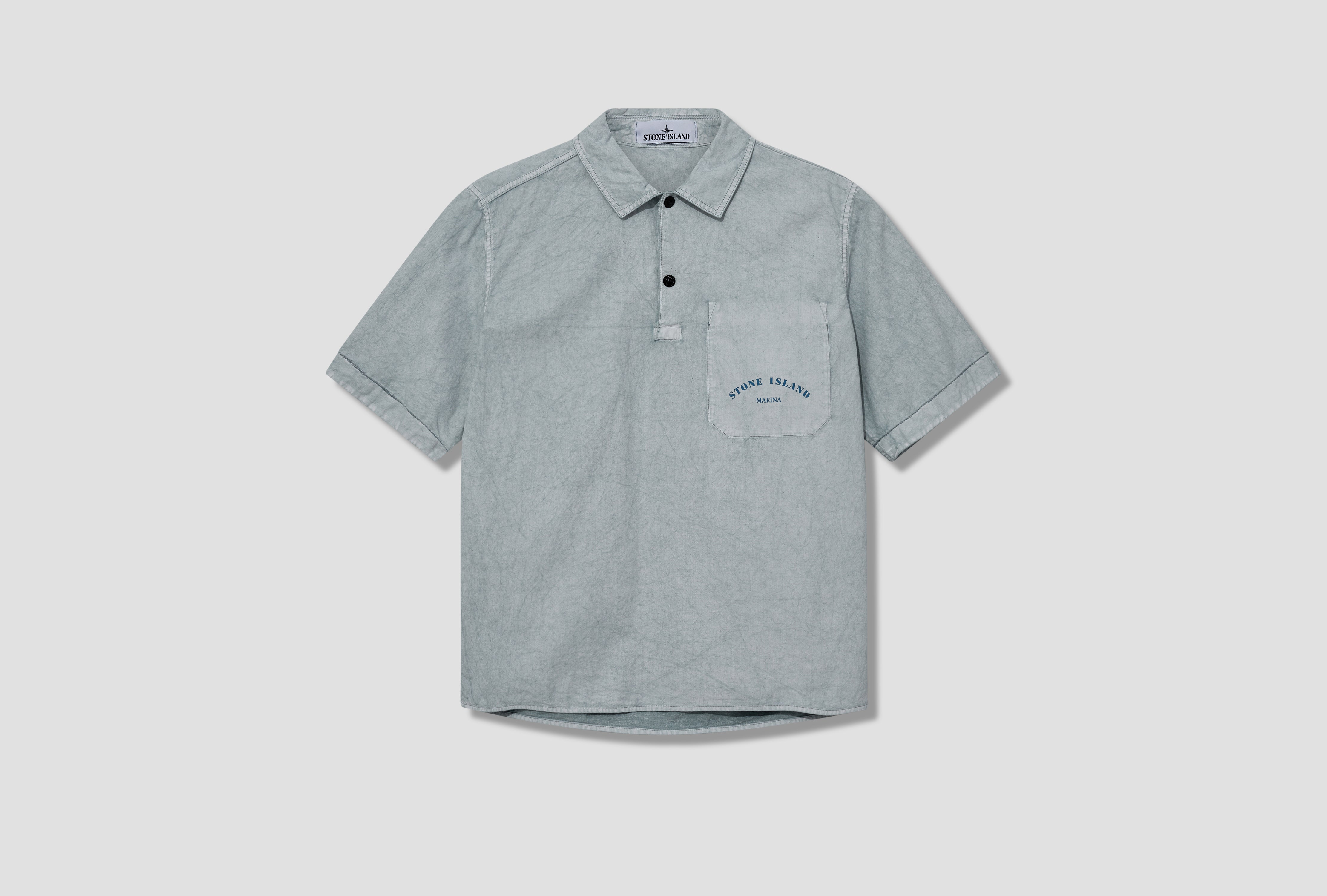 STONE ISLAND CHALK PLATING MARINA GARMENT DYED POLO 7815111X3