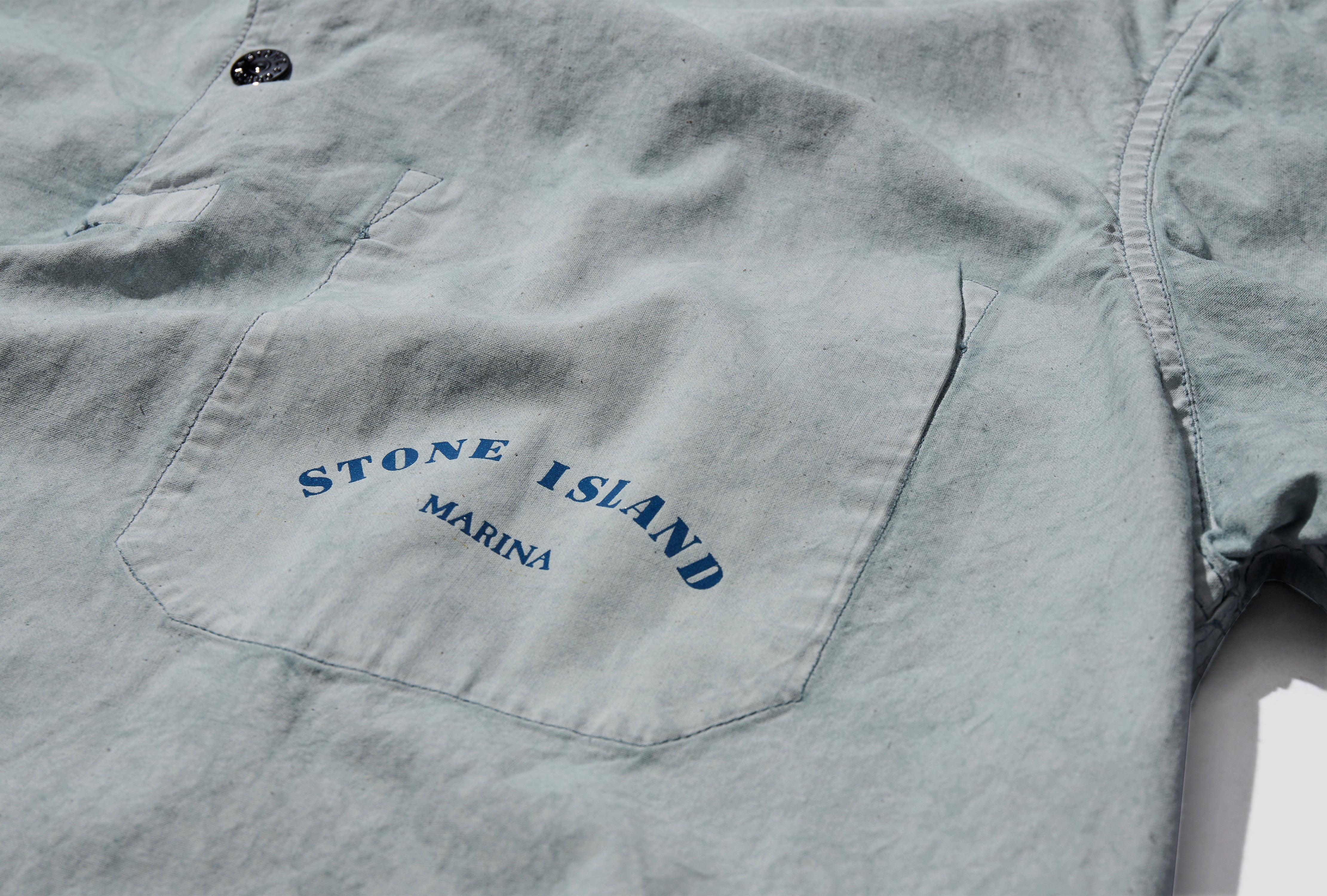 STONE ISLAND CHALK PLATING MARINA GARMENT DYED POLO 7815111X3