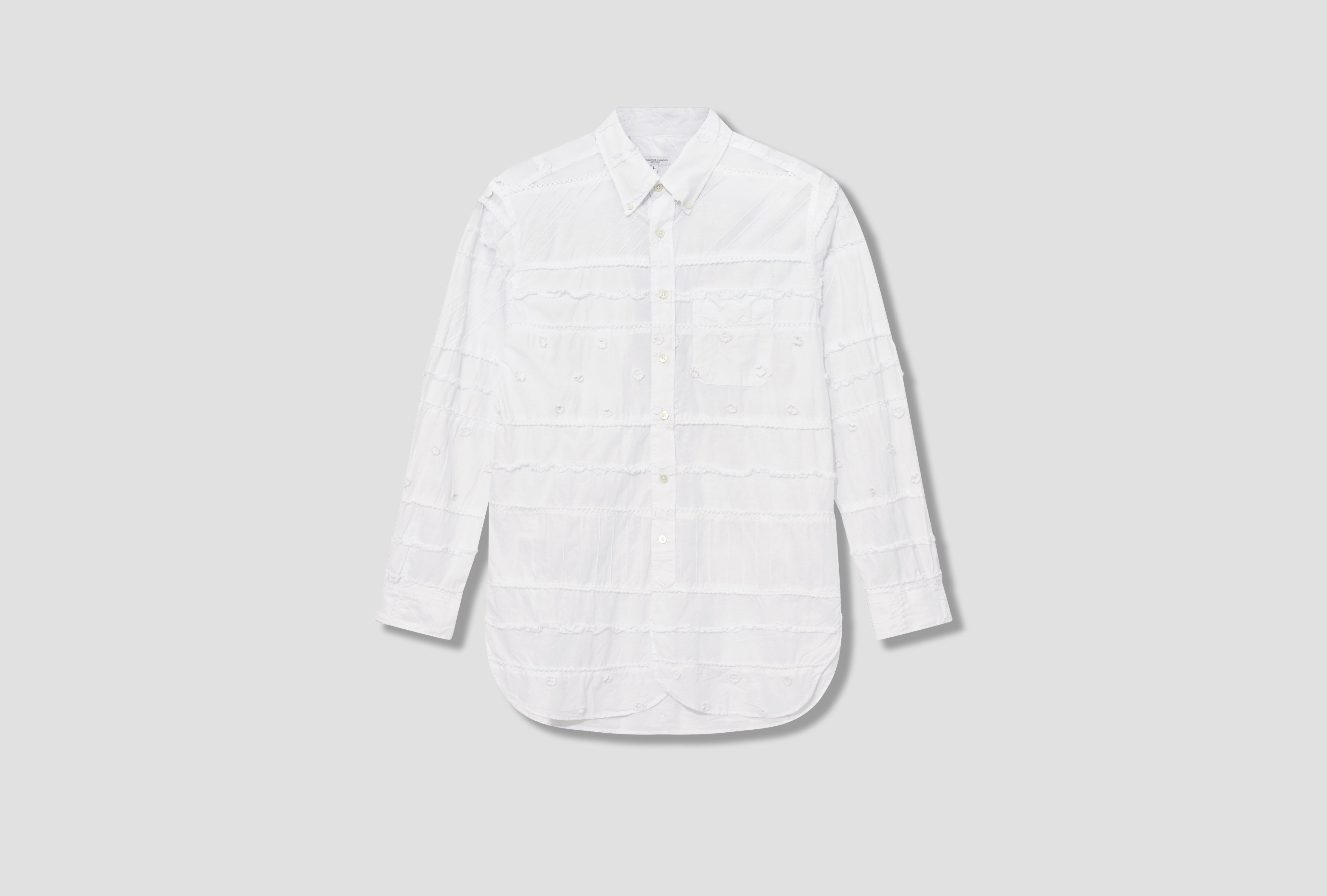 19 CENTURY BD SHIRT - WHITE COTTON MIXED PATCHWORK 23S1A001