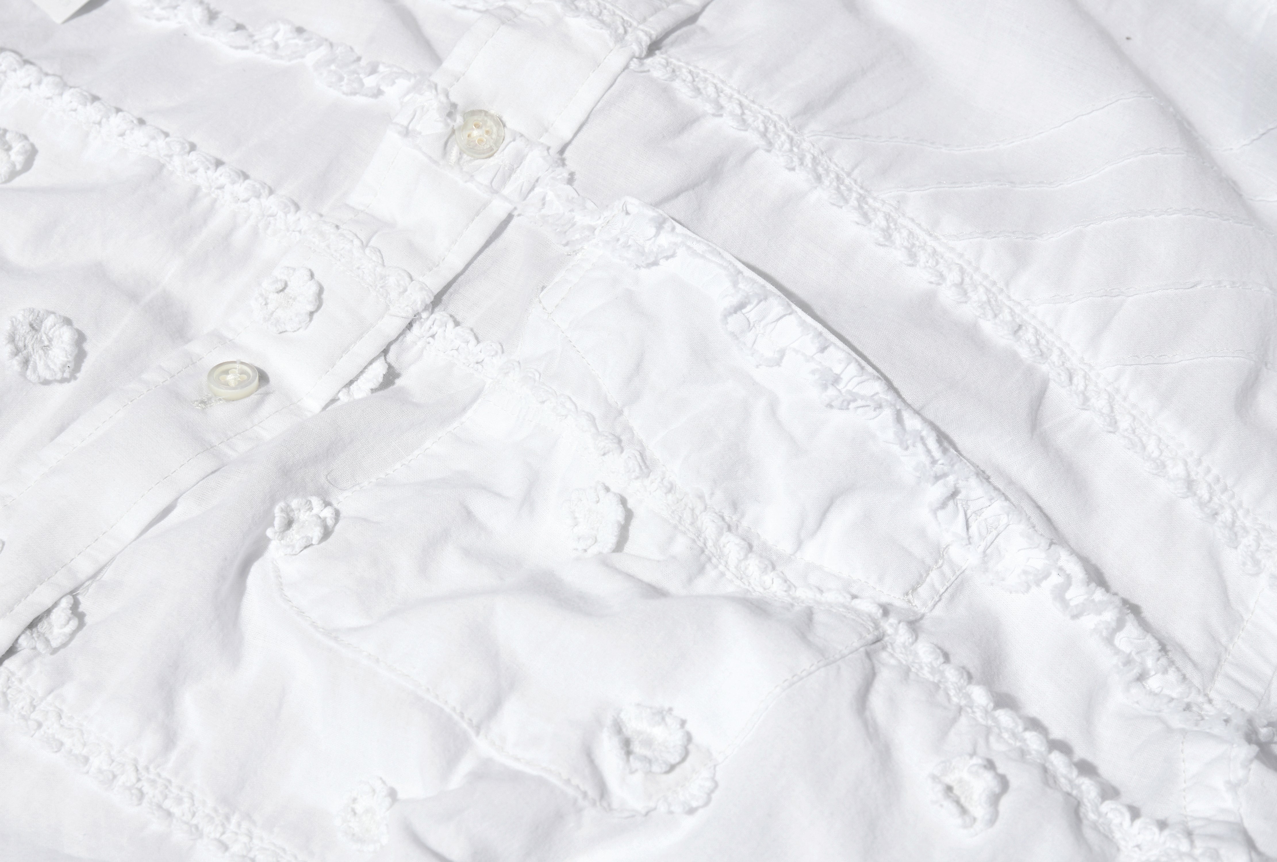 19 CENTURY BD SHIRT - WHITE COTTON MIXED PATCHWORK 23S1A001