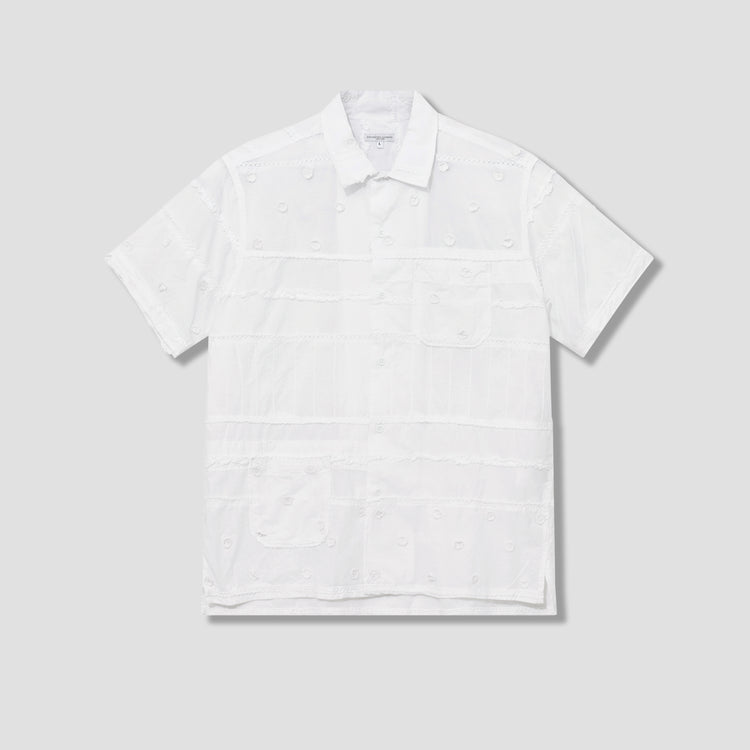 CAMP SHIRT - WHITE COTTON MIXED PATCHWORK 23S1A004