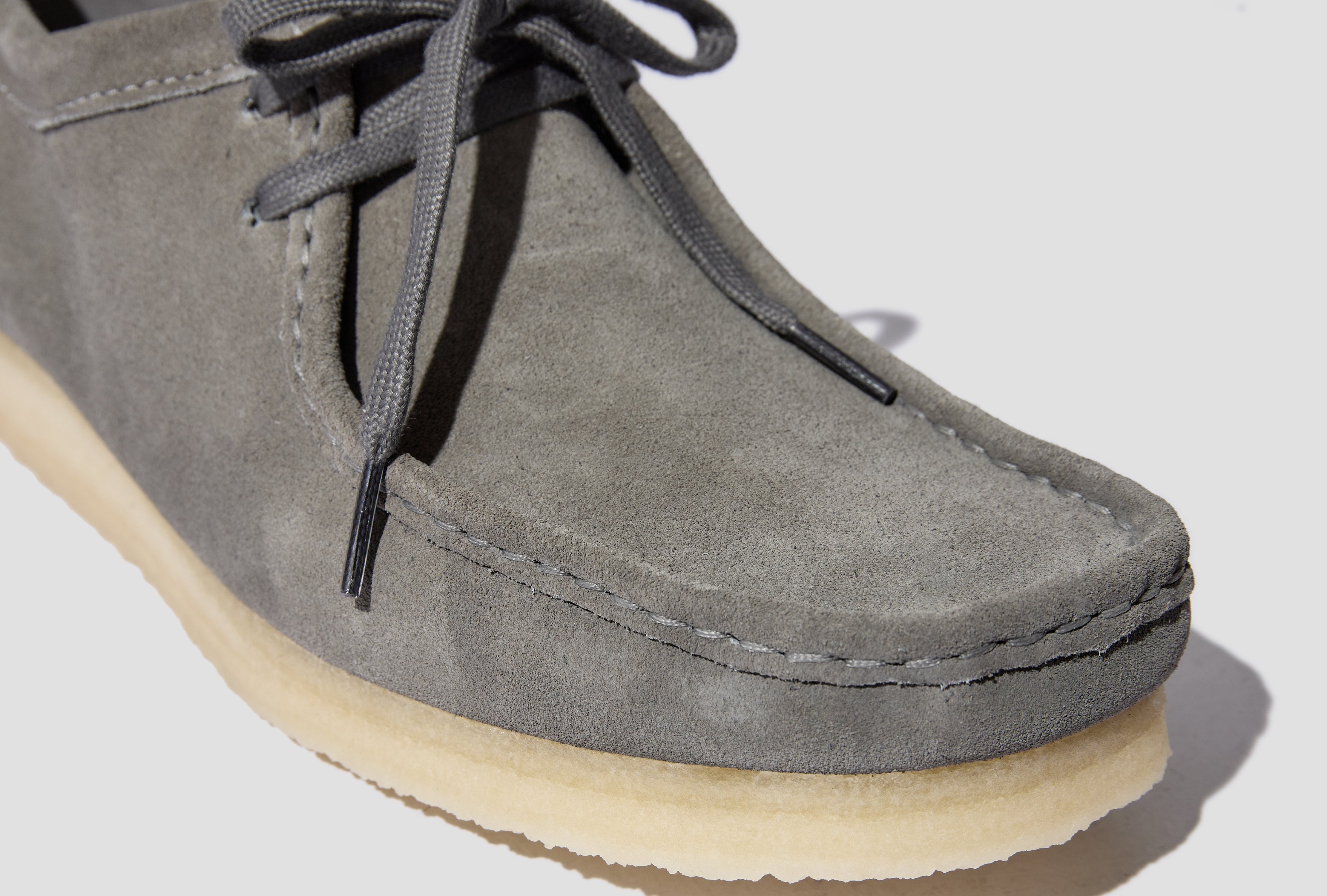 Grey suede hotsell clarks wallabees