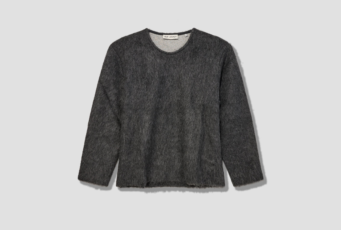 DOUBLE LOCK U NECK - ASH GREY ALPACA M4226DDG Dark grey